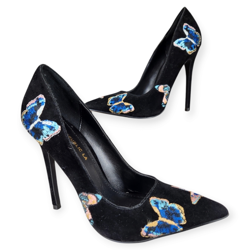 Shoe Republic Elegant Black Butterfly Pumps size 6